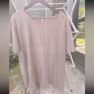 NEW Magnolia Pearl Happiness T, Tee Shirt, One-Size, Lavender, Gray, Rare, 95